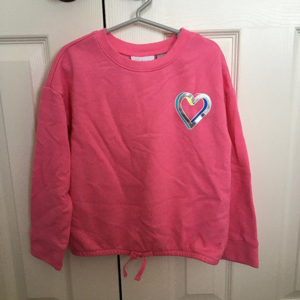 Children's Place Pink Heart Pull-over Sweatshirt Size 5/6